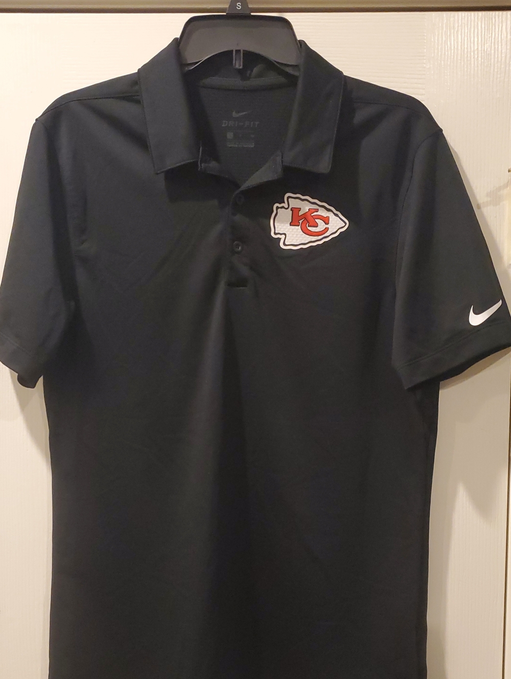 Nike Men’s Kansas City Chiefs Short Sleeve Dri-Fit Polo Small, Black